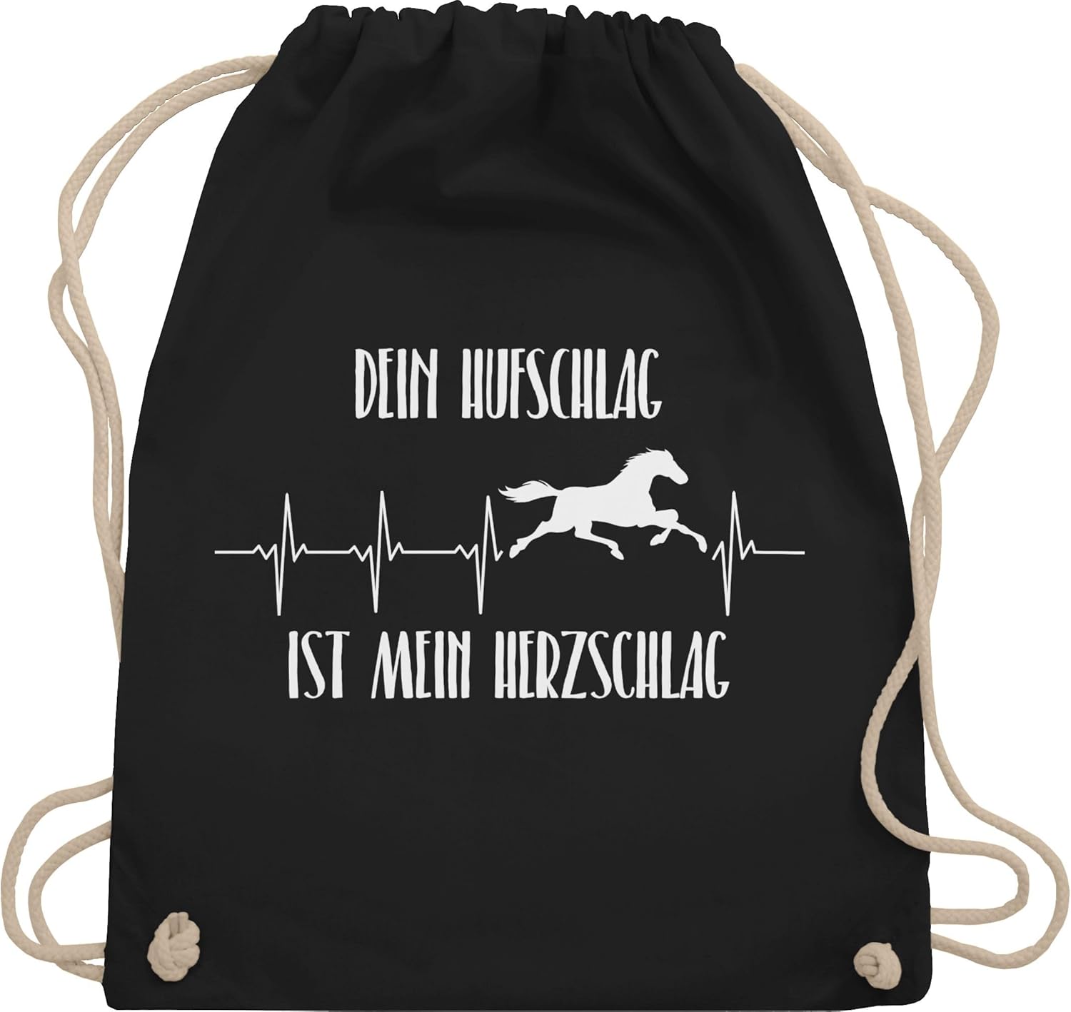 Shirtracer - Horse gift and riding accessories - Your hoof is my heartbeat - gym bag and fabric bag made of cotton