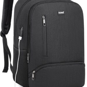 Kono Reise-Laptop-Rucksack mit USB-Ladeanschluss, wasserabweisend, für Arbeit, Business, Computertasche, Schultasche, Rucksack für Damen und Herren, lässiger Tagesrucksack, passend für 39,6 cm (15,6