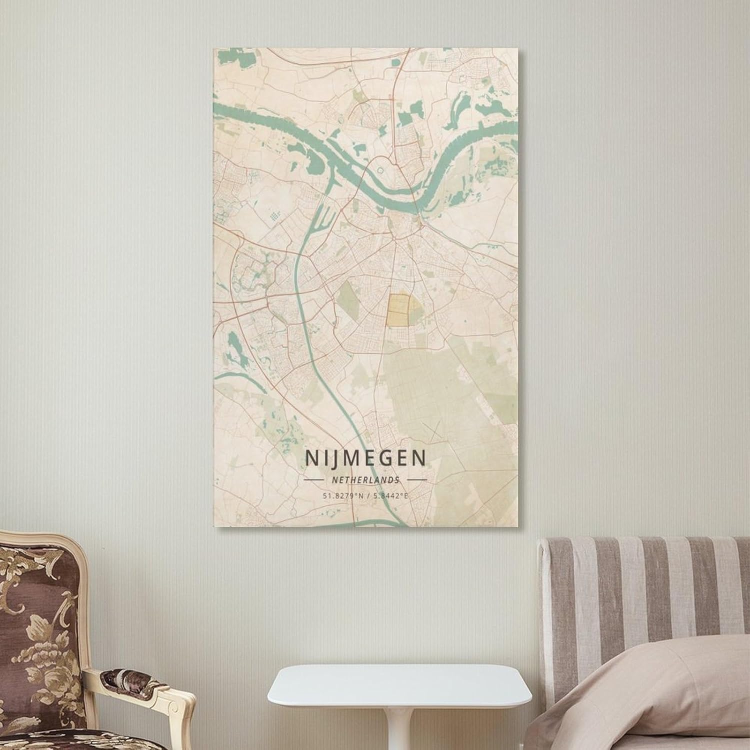LZTEN Nijmegen Niederland-Karten-Poster, Vintage-Druck, Leinwand, Wandkunstdruck, Poster für Zuhause, Schule, Büro, Dekoration, ungerahmt, 60 x 90 cm – Bild 4