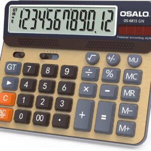 OSALO Desktop Calculator Large Display Large Buttons 12 Digit Calculator (OS-6815GN)