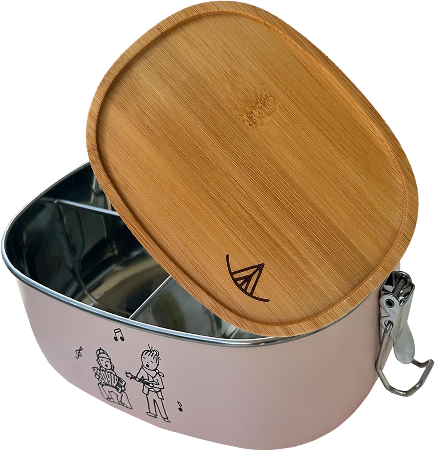 Ringwald Stainless Steel Pink Lunch Box Nursery School Large 1400 ml Lunch Box Lunch Box Compartments Divider BPA Free Plastic Free Bento Box Bamboo Lid Pink