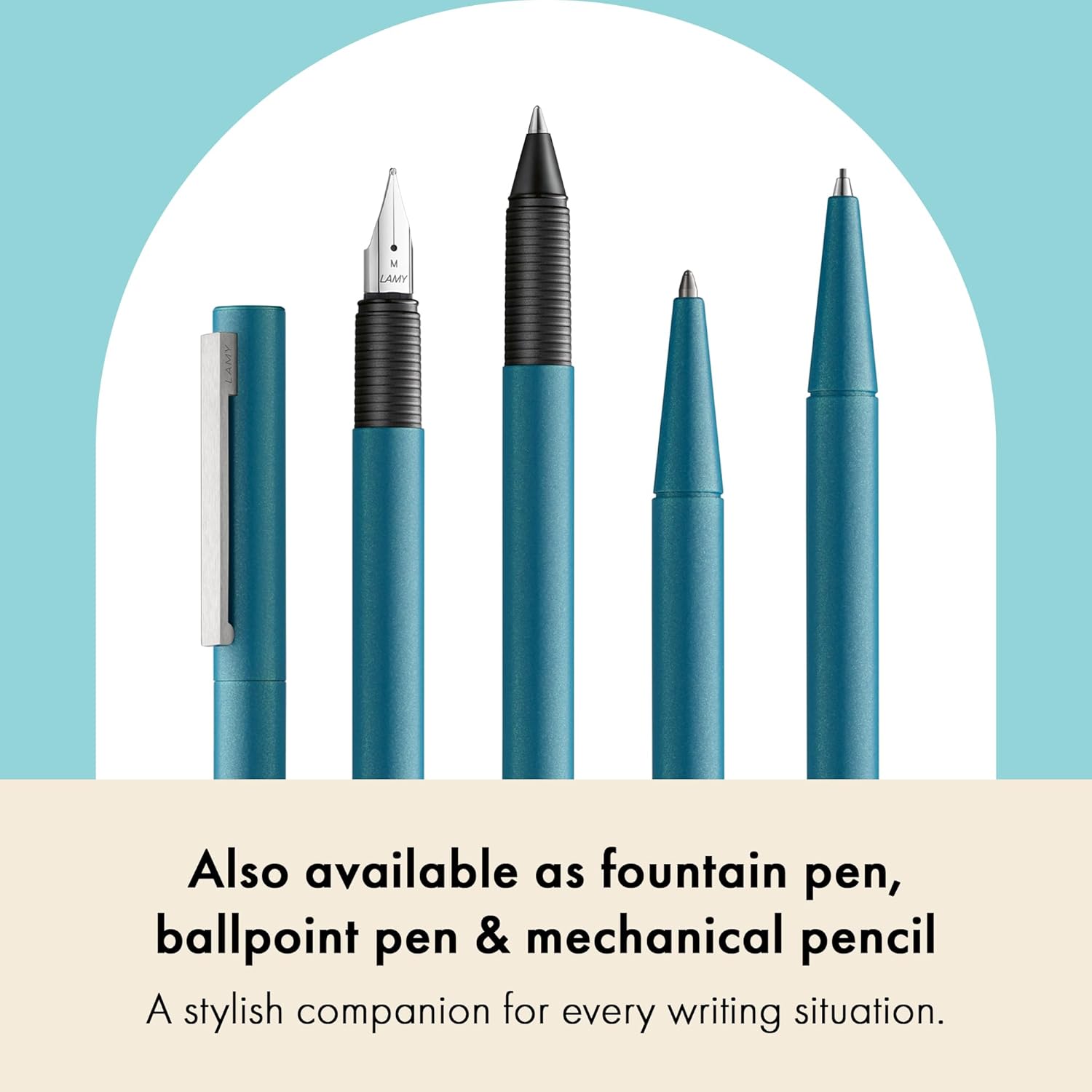 Lamy cp1 Aquamarine Rollerball Pen - Minimalist Pen in Elegant All-Metal Case - with Spring-loaded Stainless Steel Clip - Includes Rollerball Refill M 63 Line Width M in Black – Bild 4