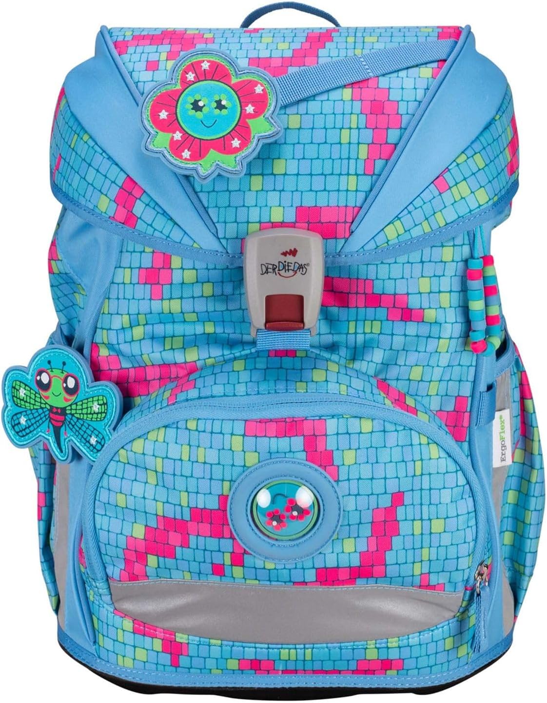 DerDieDas ErgoFlex Superlight School Bag Set 5 Pieces Happy Pixel – Bild 2