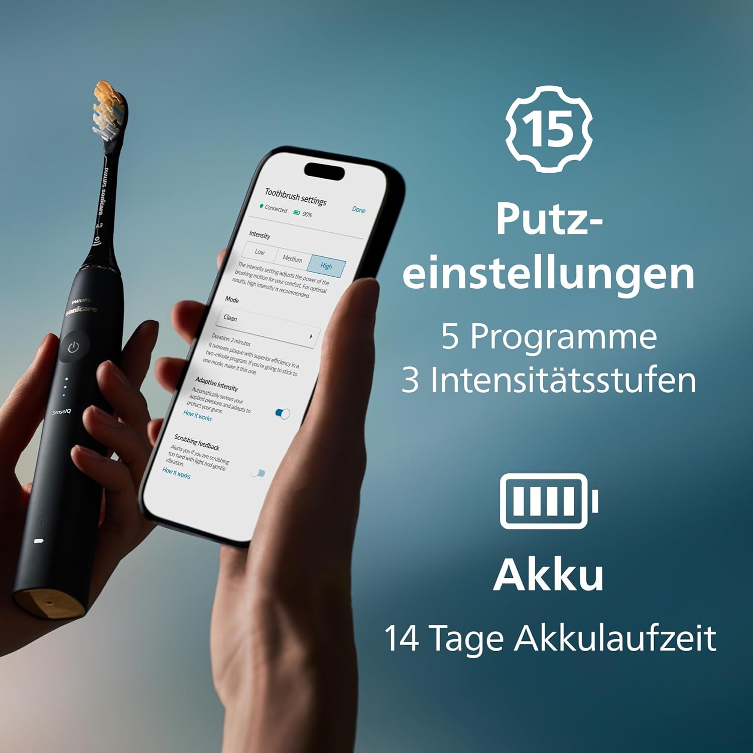 Philips Sonicare Prestige 9900 Our Most Advanced Electric Toothbrush HX9992/12 with SenseIQ All-in-One Brush Head Artificial Intelligence in the Philips Sonicare App Colour: Midnight Blue – Bild 9