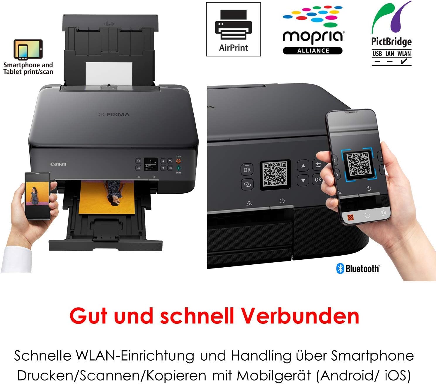 Canon Pixma TS5350 Colour Ink-Jet-All-in-One Device (Print, Scan, Copy, 3.8 cm LCD Display, WiFi, Print App, 4800 x 1200 Dpi), Black – Bild 13