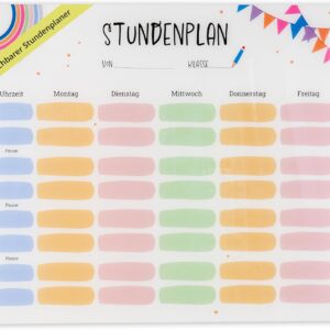 Acrylic Hourly Planner – Writeable & Wipe Clean – Wall Planner and Family Planner with Spacers – Ideal Homework and Planning Board for Children – Size: 50 x 38 cm – Transparent