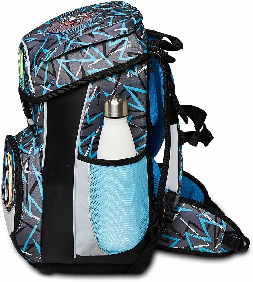SJ Schulranzen Set 4-teilig Ergonomischer Schulrucksack, Ultraleichte Schultasche, 22 LT, ab 1. Klasse mit Mäppchen und Turnbeutel, Kinder Grundschule Mädchen Jungen – Bild 4