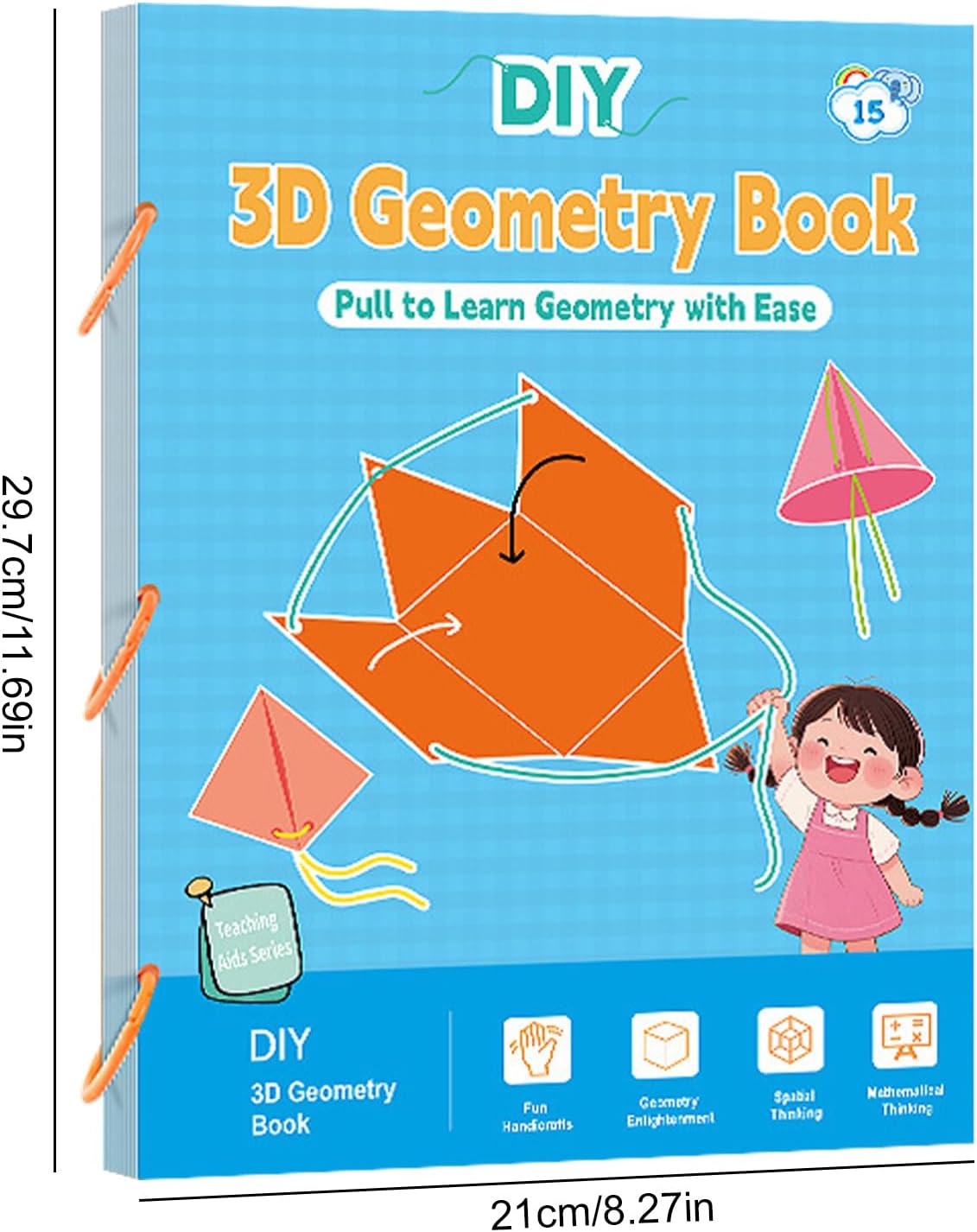 Geometrie-Buch für – 3D-Lernhandbuch, interaktiver mathematischer Leitfaden mit gewebten Seilen, lustiges Lernheft | Mädchen Schüler im Alter von 5 bis 12 Jahren entwickelt – Bild 7