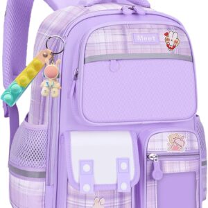School Backpack Girls 1-6 Class, 2025 Backpack School Children Kawaii School Bag Ergonomic with Reflective, School Bag 6-12 Years Water-Repellent and Lightweight 24 L, 6011