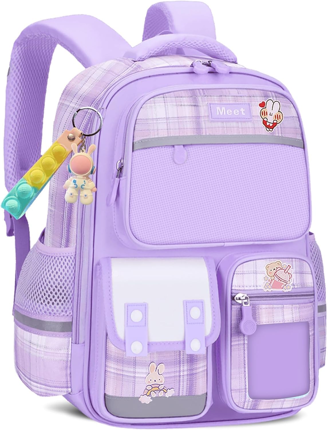 School Backpack Girls 1-6 Class, 2025 Backpack School Children Kawaii School Bag Ergonomic with Reflective, School Bag 6-12 Years Water-Repellent and Lightweight 24 L, 6011