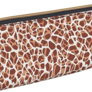 Funny Giraffe Animal Pattern Pencil Case Cosmetic Bag Pen Bag Triangle Leather Storage Bag with Zipper Stationery Organizer for Adults Office, Funny Giraffe Animal Print 02, Bag organiser