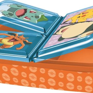 P:os 34242 Pokémon Lunch Box for Children with 3 Compartments, Plastic Lunch Box with Clip Closures, Lunch Box for Nursery, School and Leisure