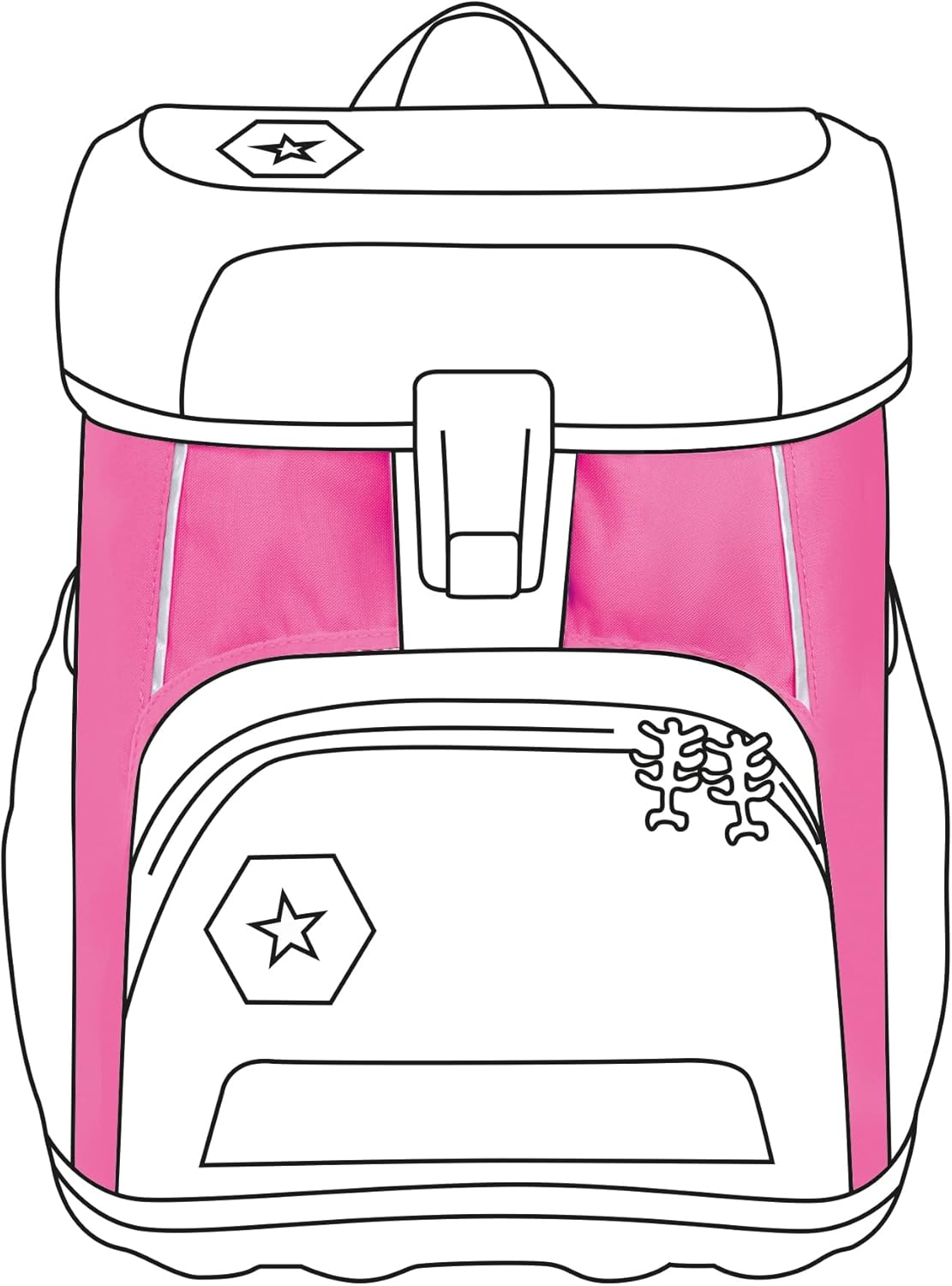 Step by Step Neon Pull-Over for Cloud School Bag, Pink, Reflector Cover with Luminous Effect for More Visibility, Easy to Install