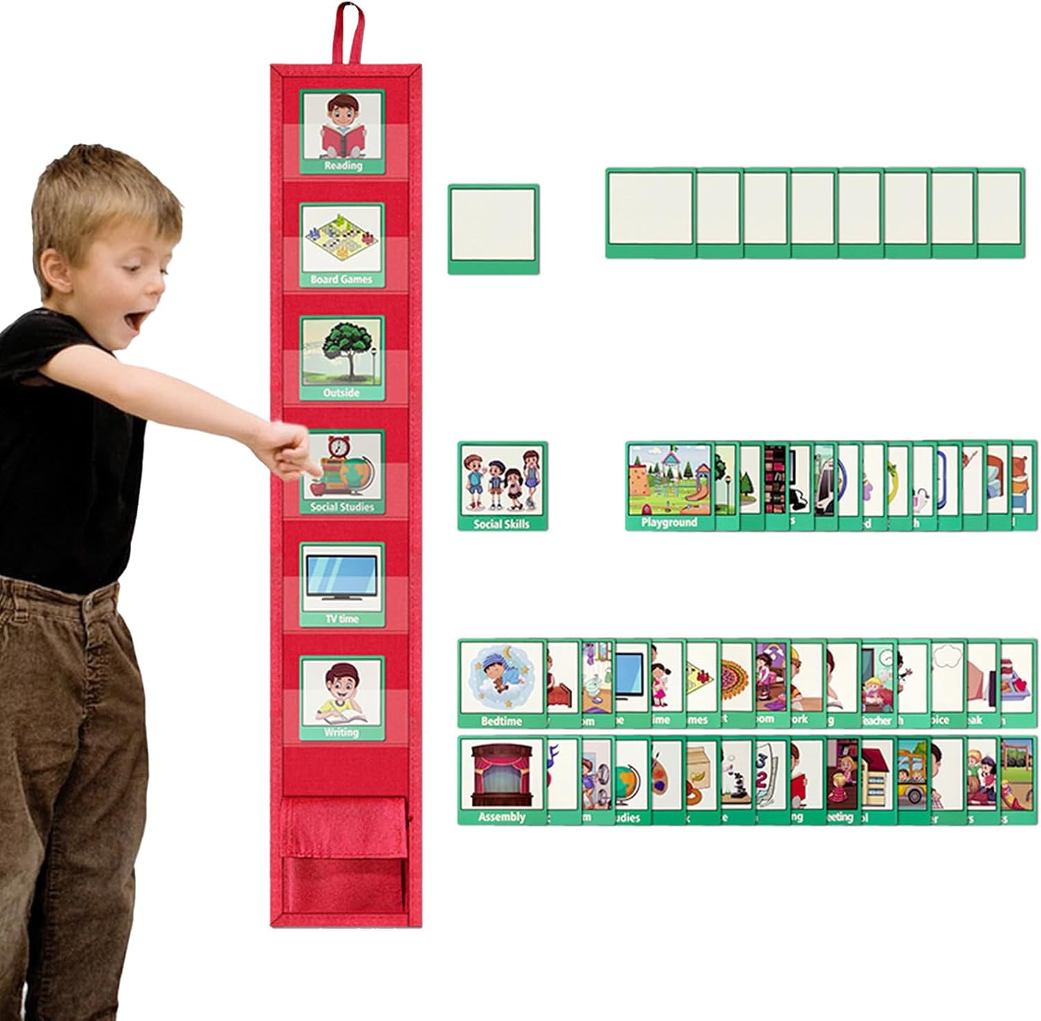 Children's Calendar, Visual Timetable with 45 Pieces Routine Cards, Autism Children's Calendar, Vision Board, Weekly Planner, Routine Schedule Cards, Daily Schedule Cards, Children's Picture Cards for – Bild 6