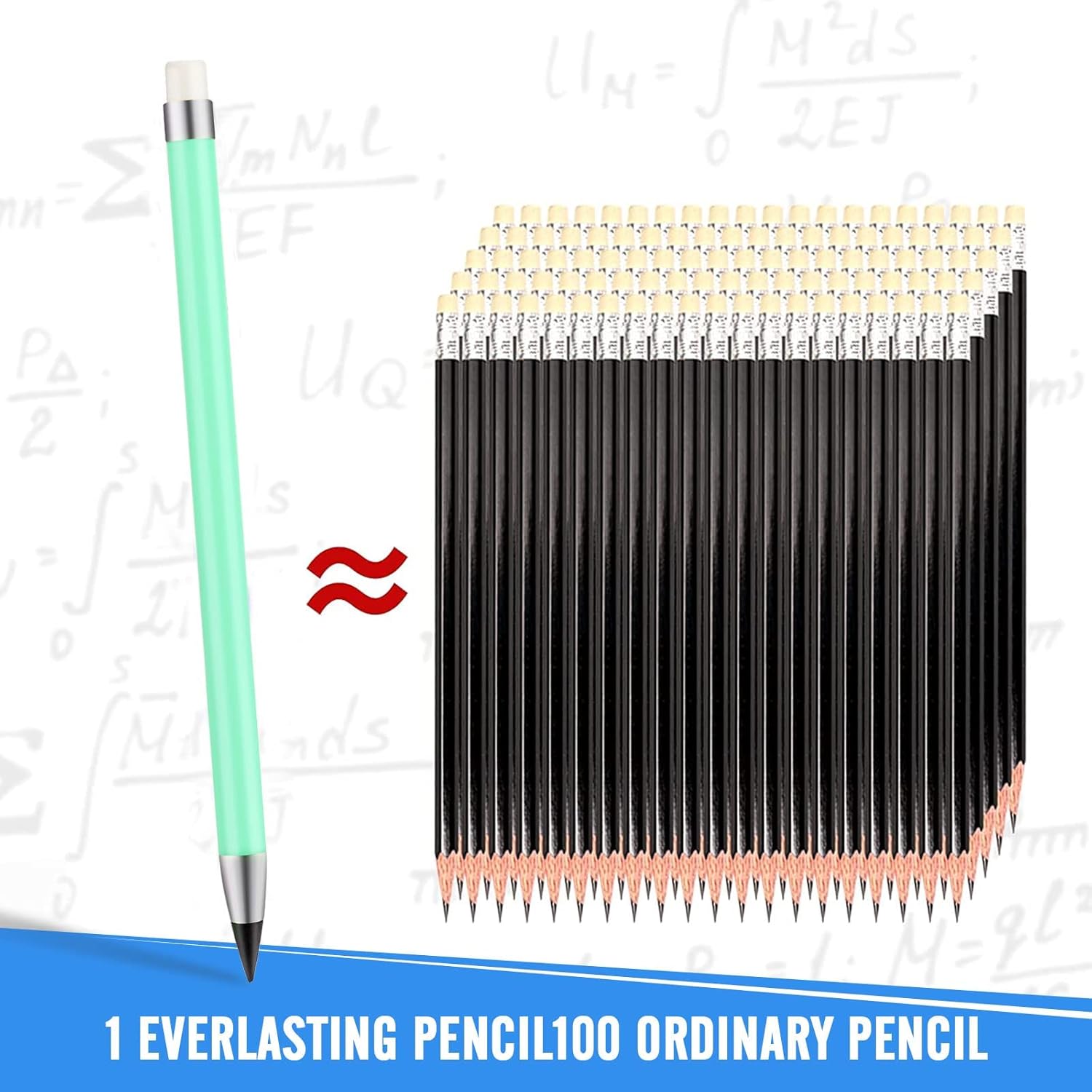 Runmeihe® 6 Perpetual Pencil with Eraser Unlimited Writing Inkless Pencils for Children Adults Students Artist Drawing Home Office School Supplies – Bild 2