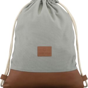 Johnny Urban “Luke” Canvas Gym Bag - Hipster Gym Bag - Sports Bag - Backpack for Men and Women with Inner Pocket – Made of Durable Cotton Canvas and Vegan Leather, grey