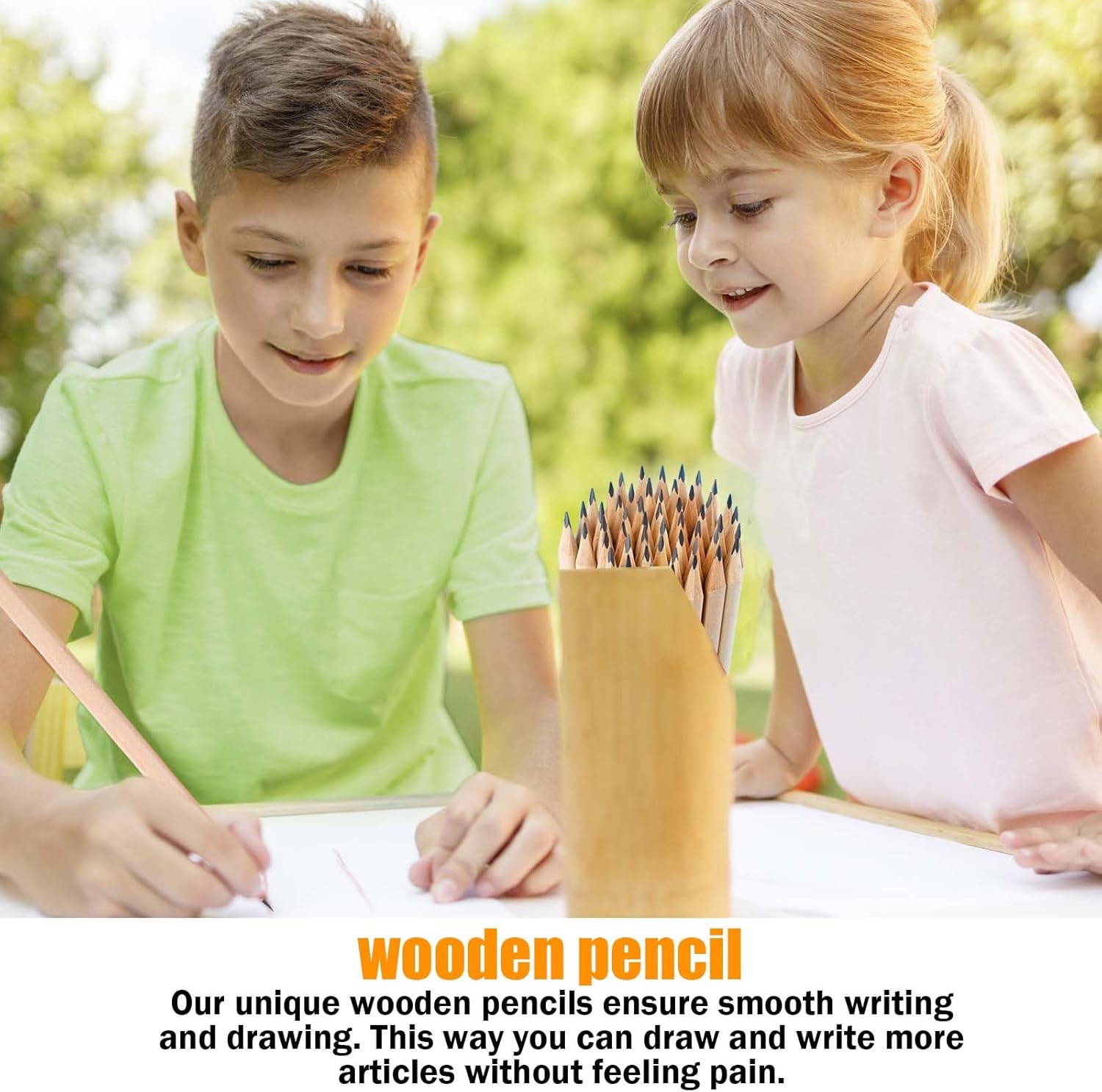 Pencil HB, 200 Piece Pencil Set, Pencil Set Made of Natural Wood, 17.7 cm x 0.7 cm Pencil Set for Students, Teachers, Office, School Material, Drawing and Writing – Bild 4