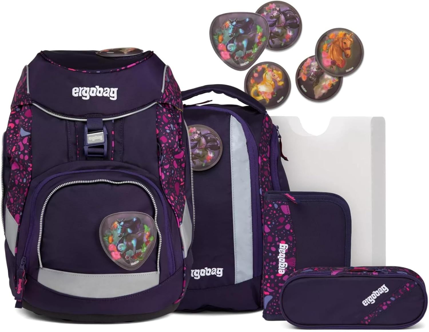 ergobag Ergonomic School Backpack, Flexible 6-Piece Set, 1st Grade Primary School