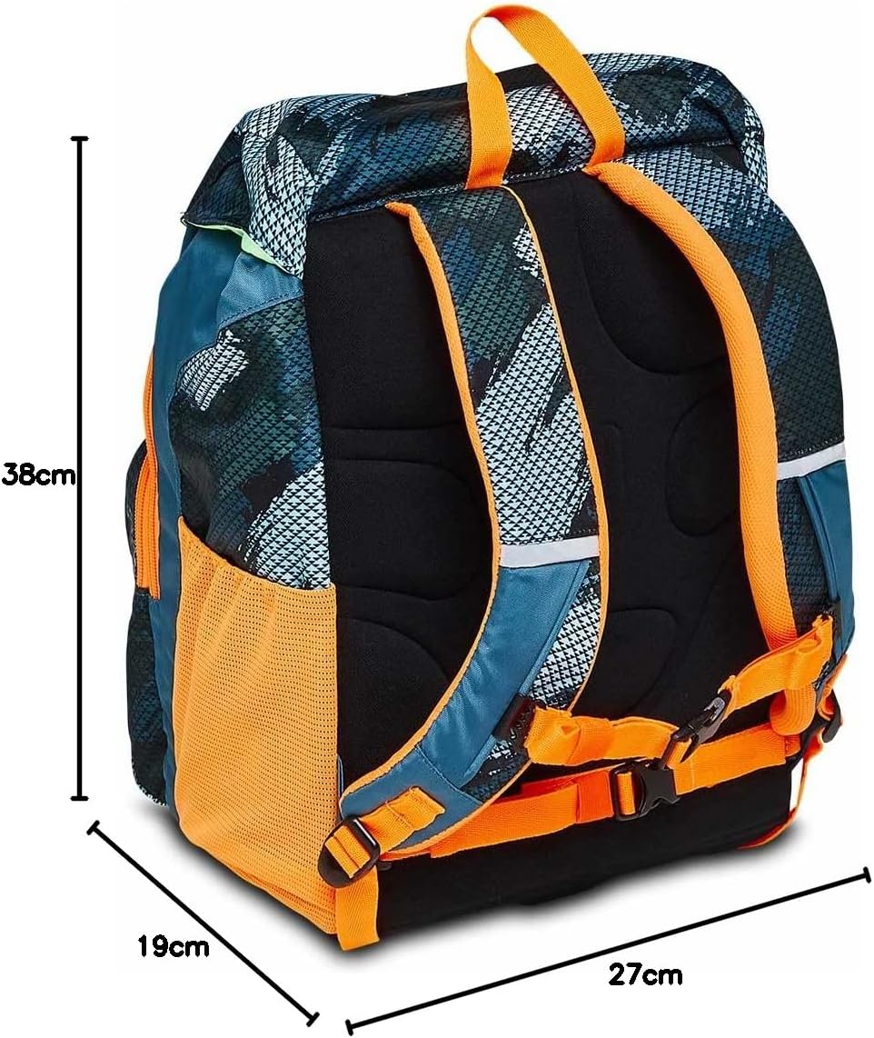 SJ GANG STYLE JAM GANG Ergonomischer Schulranzen, mit Höhenverstellungssystem & nachhaltigem Gewebe; mit Trinkflaschenfach, Seitentaschen, Brust- und Hüftgurt; für Grundschule, Mädchen&Jungen – Bild 9