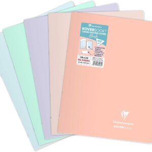 Clairefontaine Koverbook Blush 981481C Notebook DIN A4+, 24 x 32 cm, 48 Sheets 90 g, French Ruled Seyés, Two-Tone Cover Made of Opaque Polypropylene, Assorted Colours, Pack of 1