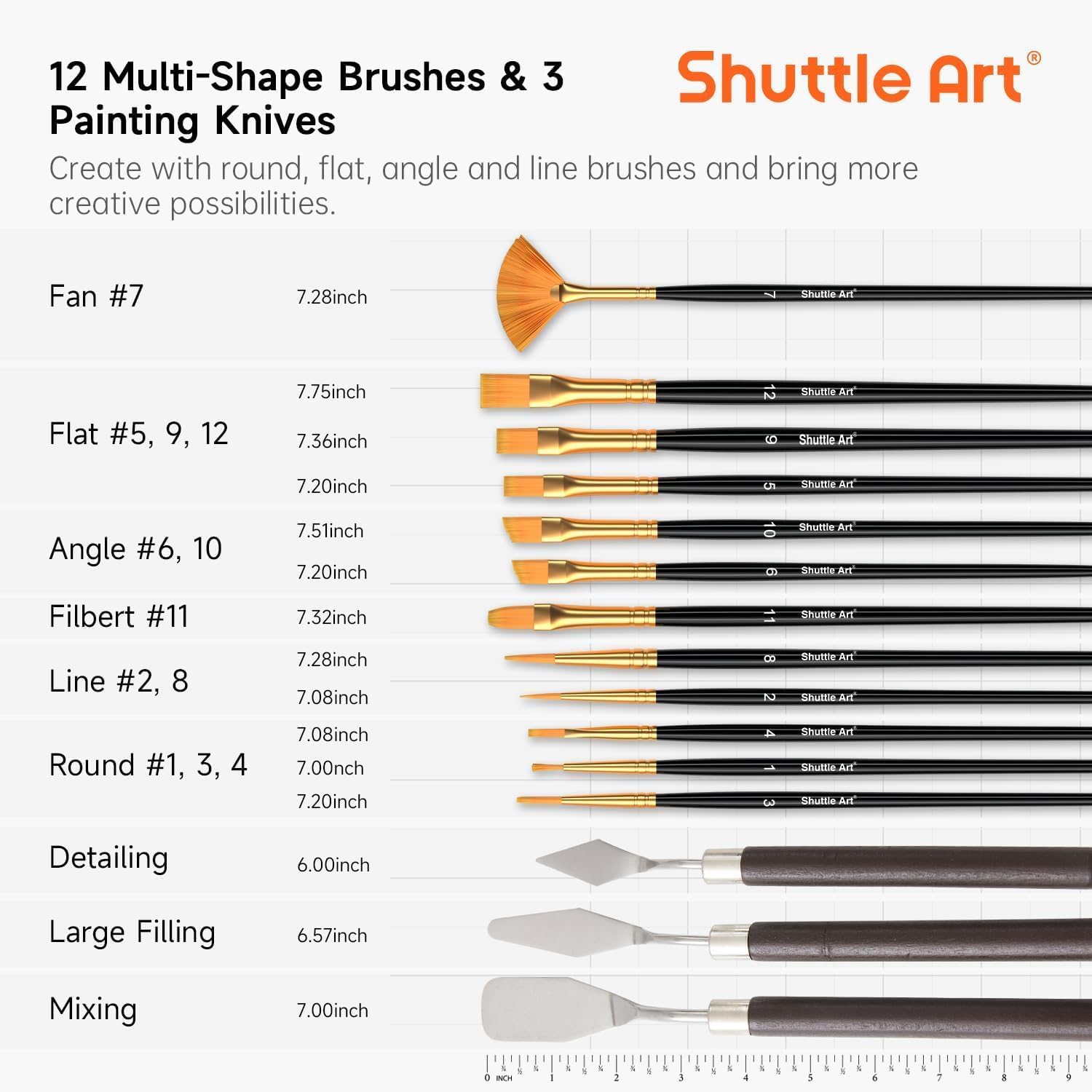 Shuttle Art 54-Piece Acrylic Paint Set, Professional Painting Set with Table Easel, 30 Acrylic Paints, Canvas, Brush, Palette, Complete Accessories, Painting Set for Children and Adults with Easel Wood – Bild 7