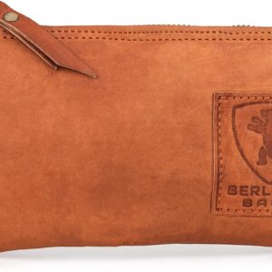 Berliner Bags Vintage Leather Pencil Case with YKK Zip, Pencil Case for Pens, brown, Vintage, Classic