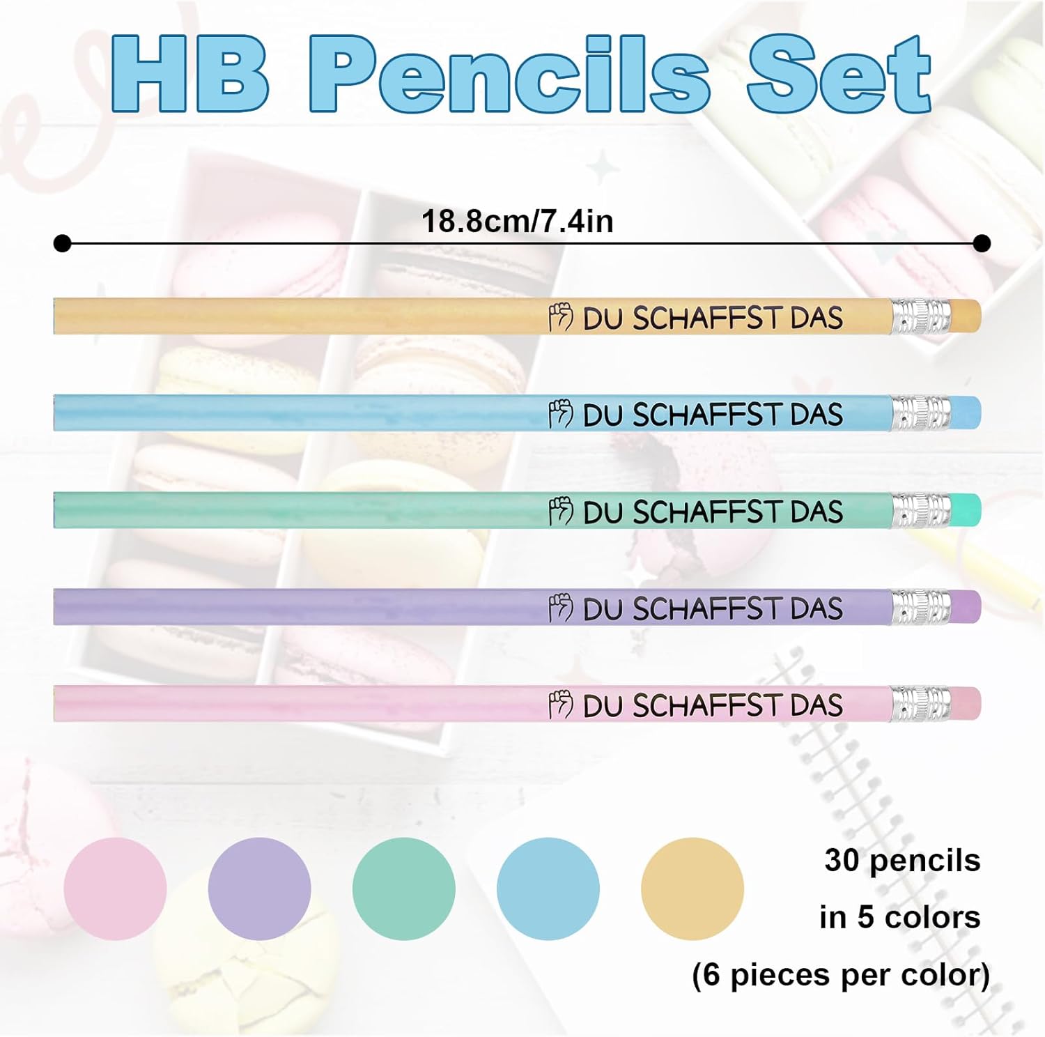 Pack of 30 HB Pencils, Wooden Pencils with Eraser, Lucky Charm Exam, You Create Graphite Pencils for School, Office, Writing, Drawing – Bild 2