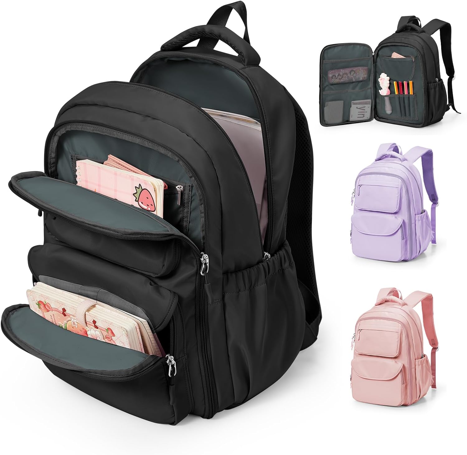Leichter Schulrucksack Teenager Jungen Mädchen Mit Laptopfach Rucksack Schule Groß Schultasche Damen, School Backpack Boys Girls School Bag