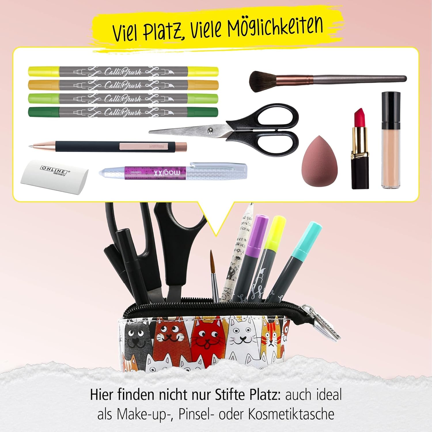ONLINE Premium-Schlampermäppchen/Pencil Case I Stylisches Schlamperetui für Jungen & Mädchen I Federmäppchen mit praktischem Reißverschluss I Ideal für Schule, Uni & Büro – Bild 6