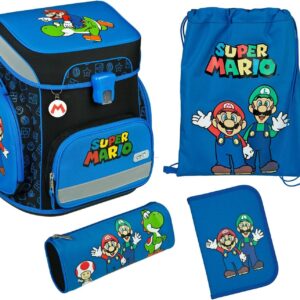 Scooli EasyFit Super Mario II School Bag Set 5 Pieces, Super Mario Ii
