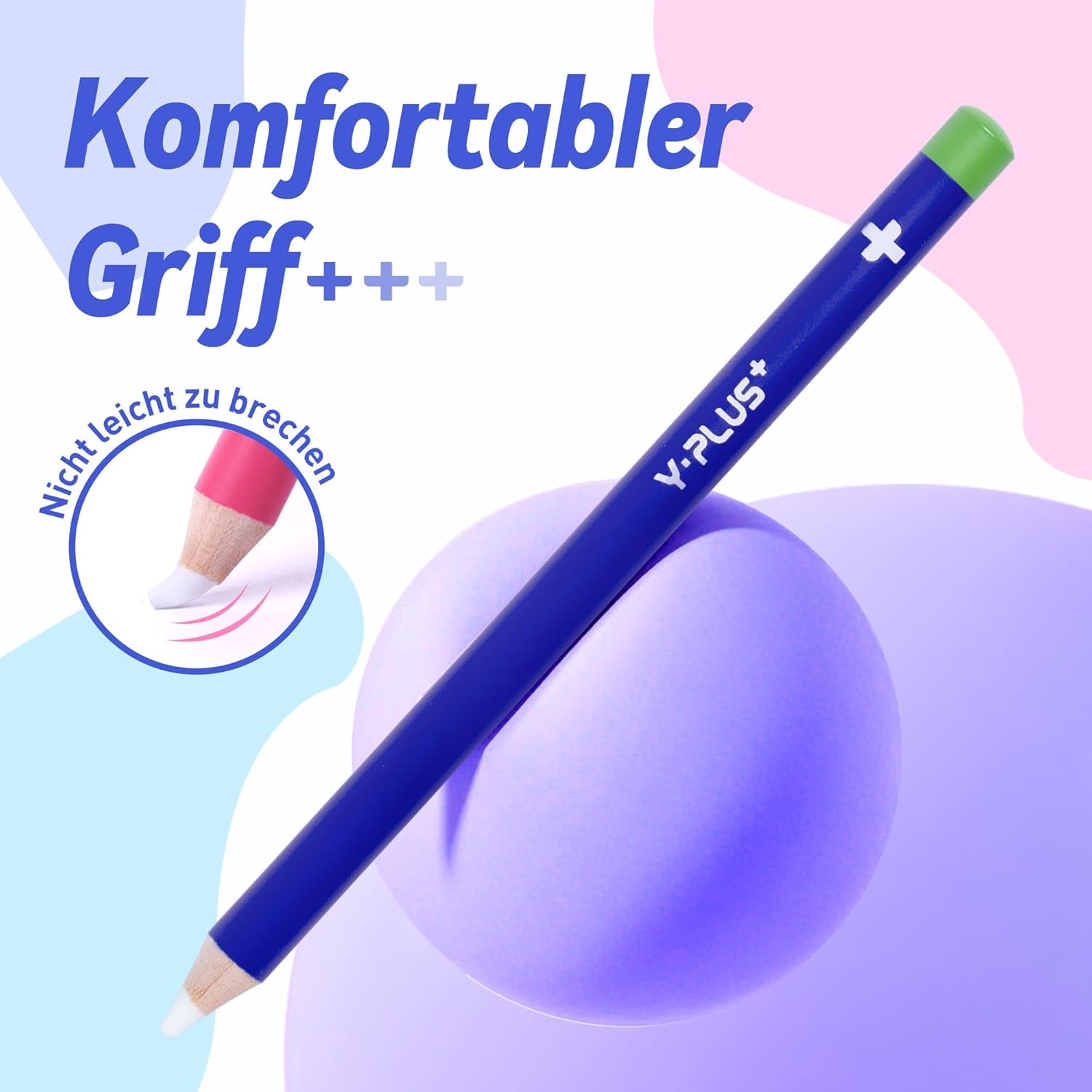 YPLUS Erasers - Pack of 3 Precise and Clean Erasers Ideal for Kids and School Unique Pen Design Includes Sharpener - Blue – Bild 2