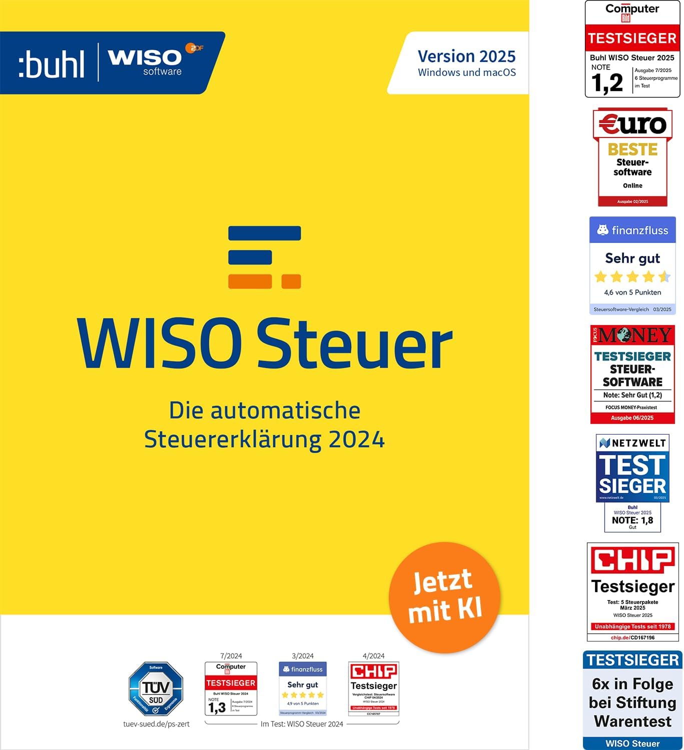 WISO Steuer 2025 (für Steuerjahr 2024) Für Windows, Mac, Smartphones und Tablets | Digitaler Download