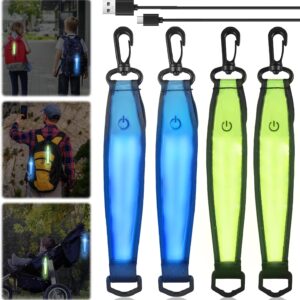 LED Flashing Light School Bag, 3 Modes, USB Rechargeable Reflective Pendant, Children's Safety Light Reflectors, School Bag, Waterproof Reflector Pendant for School Bags