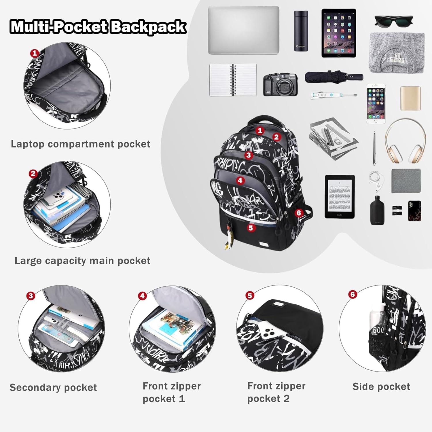 Kids School Backpack for Boys Casual Bookbags Elementary Middle School Bag – Bild 3