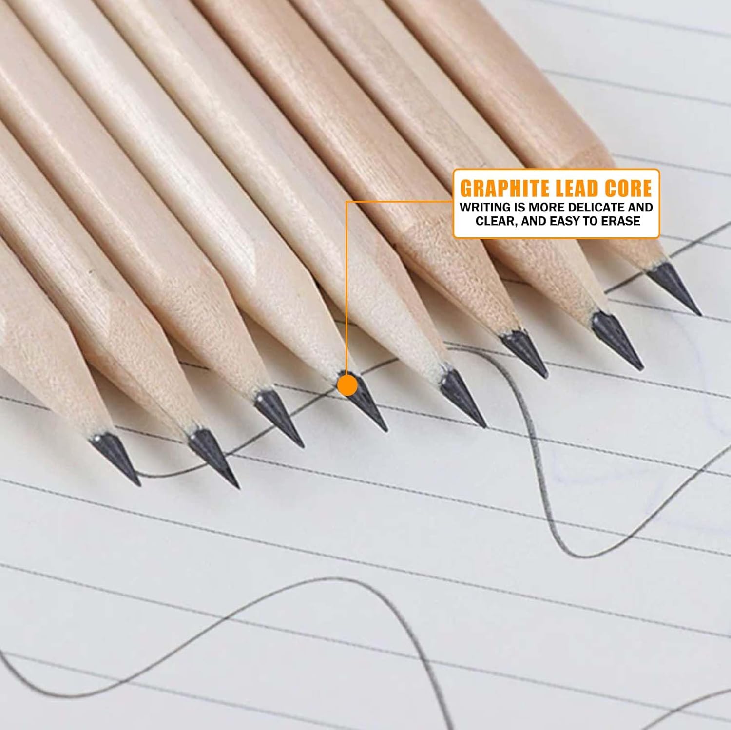Pencil HB, 200 Piece Pencil Set, Pencil Set Made of Natural Wood, 17.7 cm x 0.7 cm Pencil Set for Students, Teachers, Office, School Material, Drawing and Writing – Bild 6