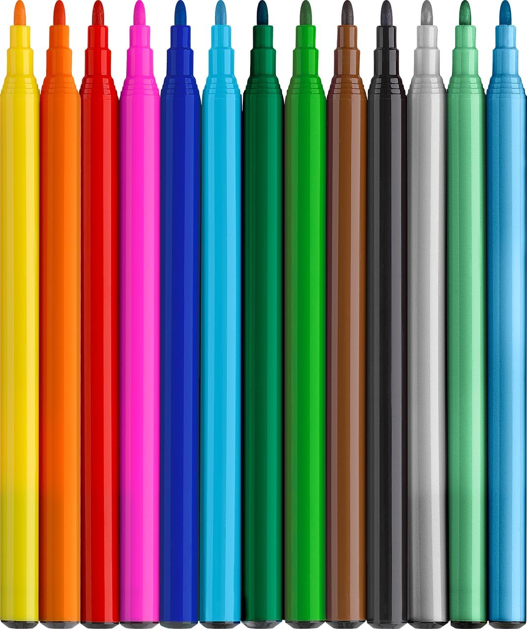 Faber-Castell 554214 - Cardboard Case with 13 Felt Tip Pens - 10 Classic Colours + 3 Metal Pens - Dinosaur Edition – Bild 3