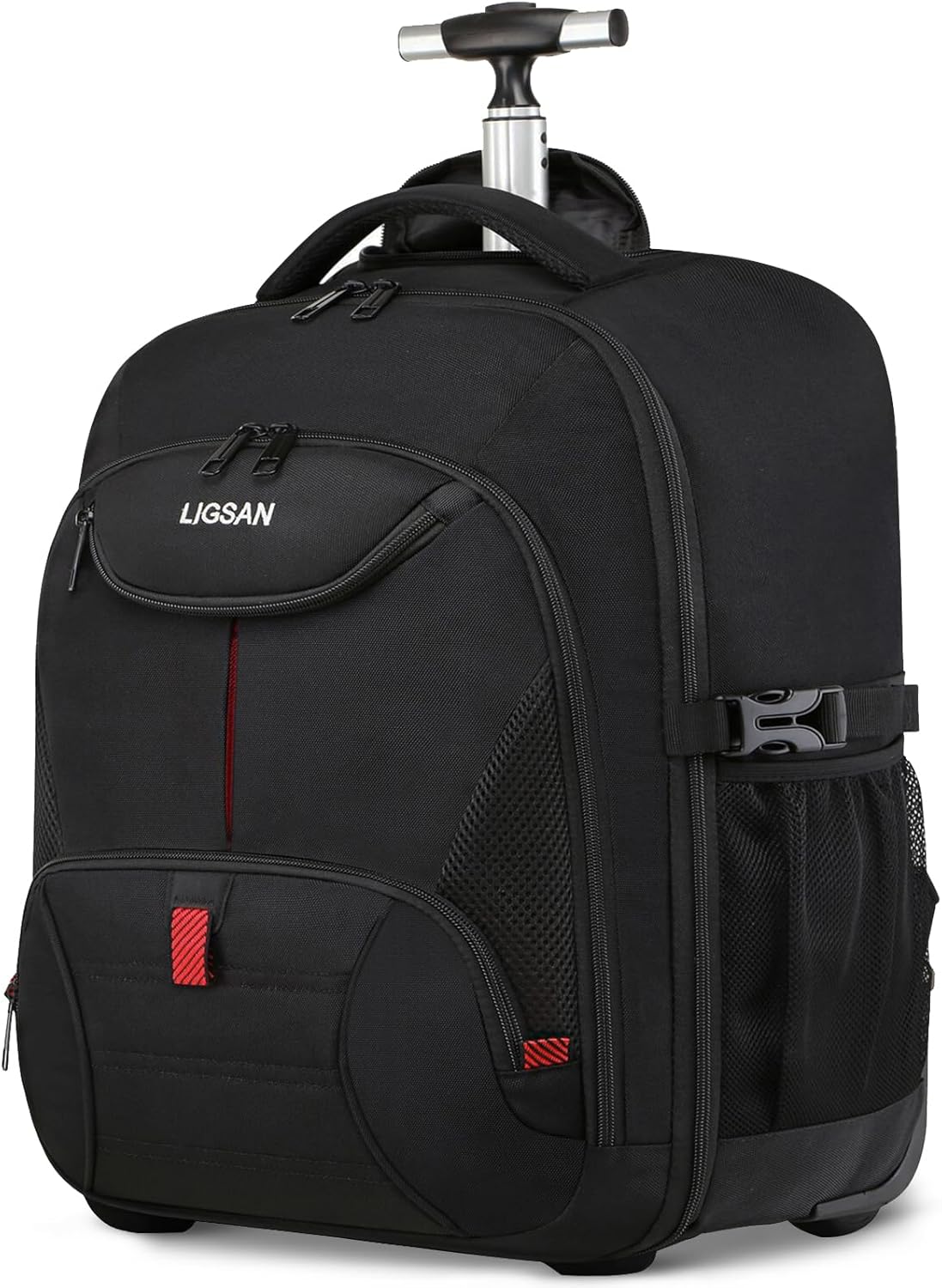 Trolley Backpack with Wheels Laptop Travel Backpack for Adults School Bag with Wheels Business Trolley Laptop Bag, black, School bag with wheels
