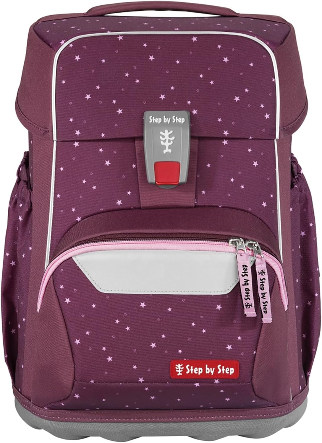 Step by Step Basic Berry Stars School Bag Set, 4 Pieces, Berry, Ergonomic Satchel with Reflectors, Hip and Chest Strap, for Children from 1st Grade, 20 Litres – Bild 2