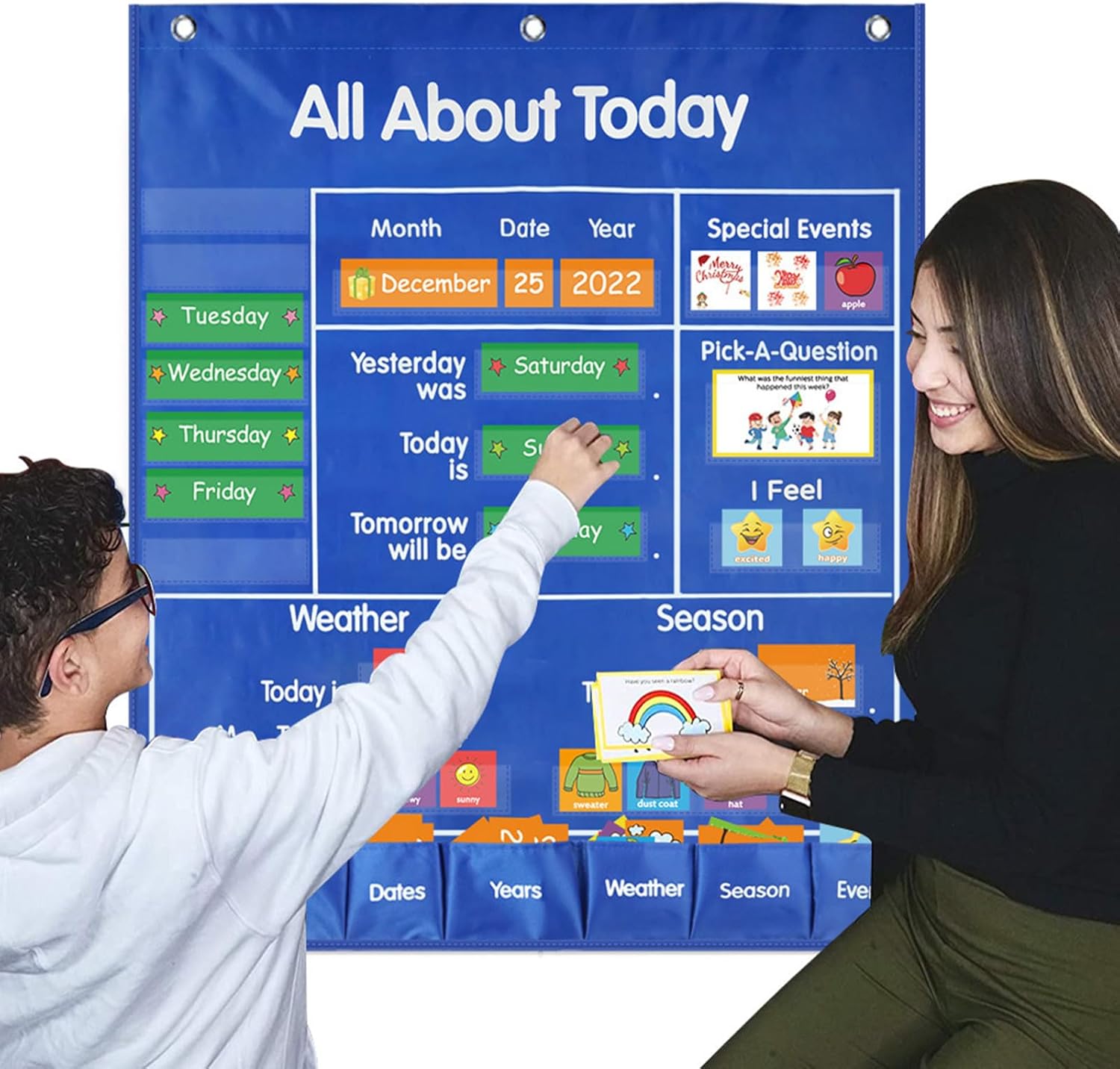 Klassenzimmer Taschendiagramm Großer Taschenkalender für Klassenzimmer | Lernprogramm Vorschule Lernaktivitäten für Briefkarten Redezeit Kinder Schüler Schulbedarf – Bild 6