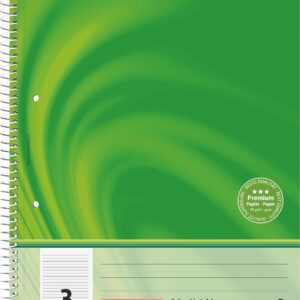 BRUNNEN Vivendi Premium College Notepad, A4, Line Style 3, 40 Sheets, Green