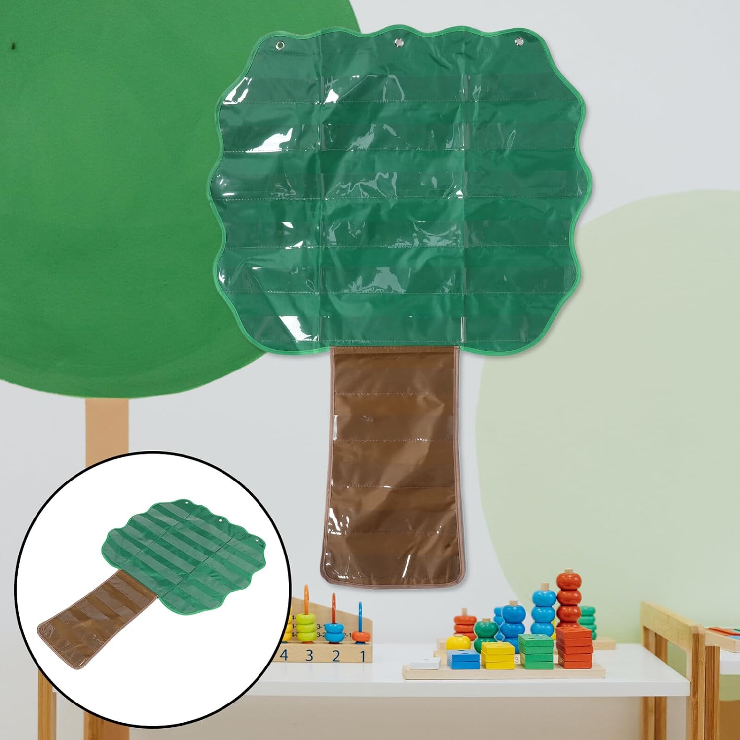 SHINEOFI Kartenorganizer Für Klassenzimmer Als Baumförmiges Taschendiagramm Kalendertaschen-organizer Zum Aufhängen Pinnwand Für Visuelle Stundenpläne Und Wanddekoration – Bild 8