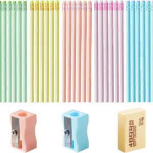 Pack of 30 HB Wooden Pencils, Ergonomic Triangular Pencil with Eraser and Sharpener, Drawing Children at School and Home