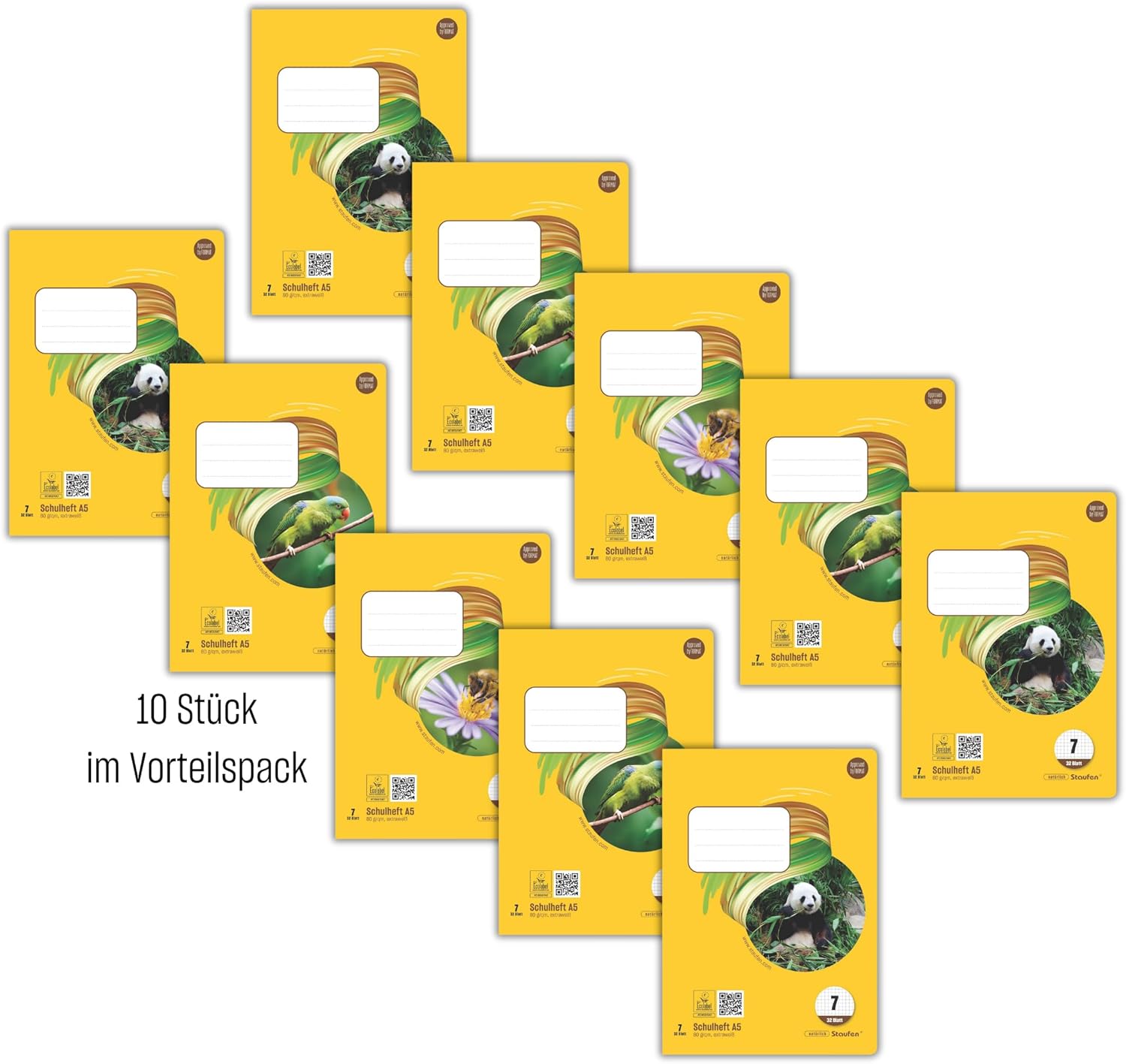 Staufen Style exercise book, 10 notebooks, 32 sheets each, DIN A5, ruling style 7 (7 mm squared), 80 g/m² paper – Bild 2