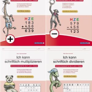 Ich kann schriftlich addieren, subtrahieren, multiplizieren und dividieren im Set: 4 Schülerarbeitshefte für die 3. und 4. Klasse zum selbstständigen Erlernen der schriftlichen Rechenverfahren