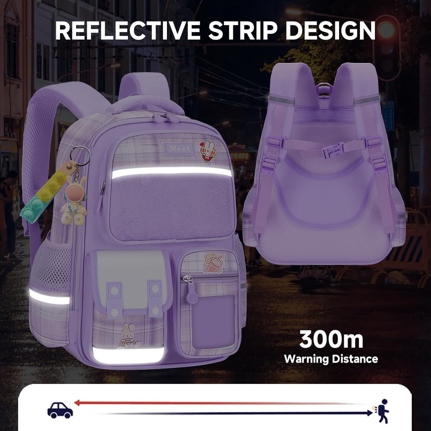 School Backpack Girls 1-6 Class, 2025 Backpack School Children Kawaii School Bag Ergonomic with Reflective, School Bag 6-12 Years Water-Repellent and Lightweight 24 L, 6011 – Bild 3