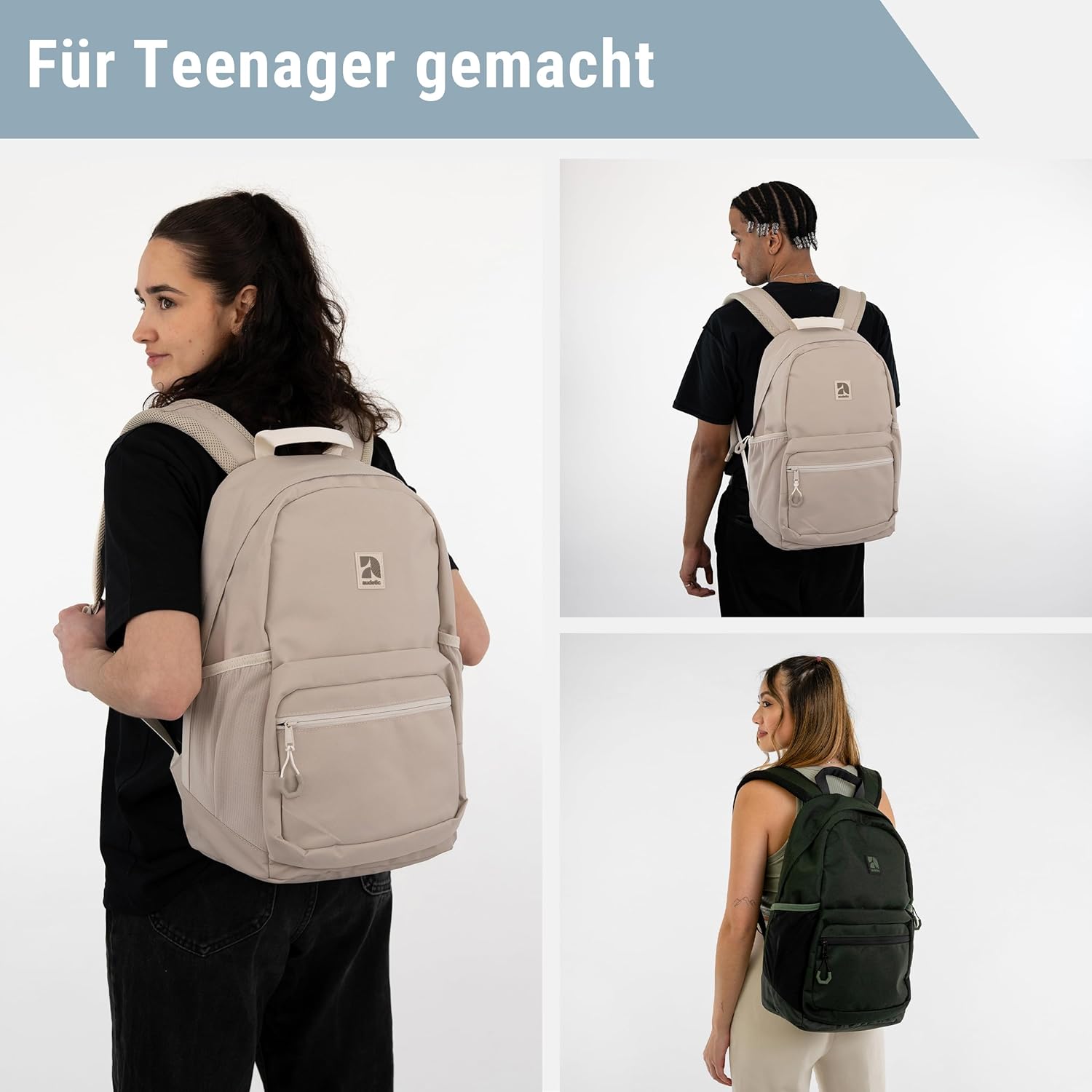School Backpack Girls and Boys Teenagers - Flex - Backpack for Men and Women with 16 Inch Laptop Compartment for School and Leisure - Water-Repellent – Bild 3