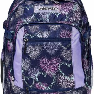 Seven Ergonomic & Expandable School Bag with Multiple Compartments School Backpack for Girls Boys A 1st Grade with Height Adjustment System High School UPDOWN TWICE Multicolor
