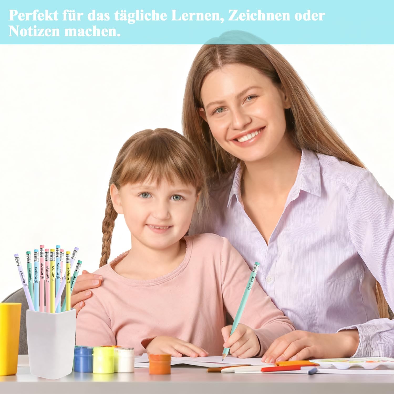 Pack of 30 Lucky Pencils, Lucky Pencils, Wooden Pencils HB Set with Eraser, Graphite Pencils for Drawing and Writing, 5 Colours Pencil Personalised for Students, Teachers and Colleagues – Bild 5