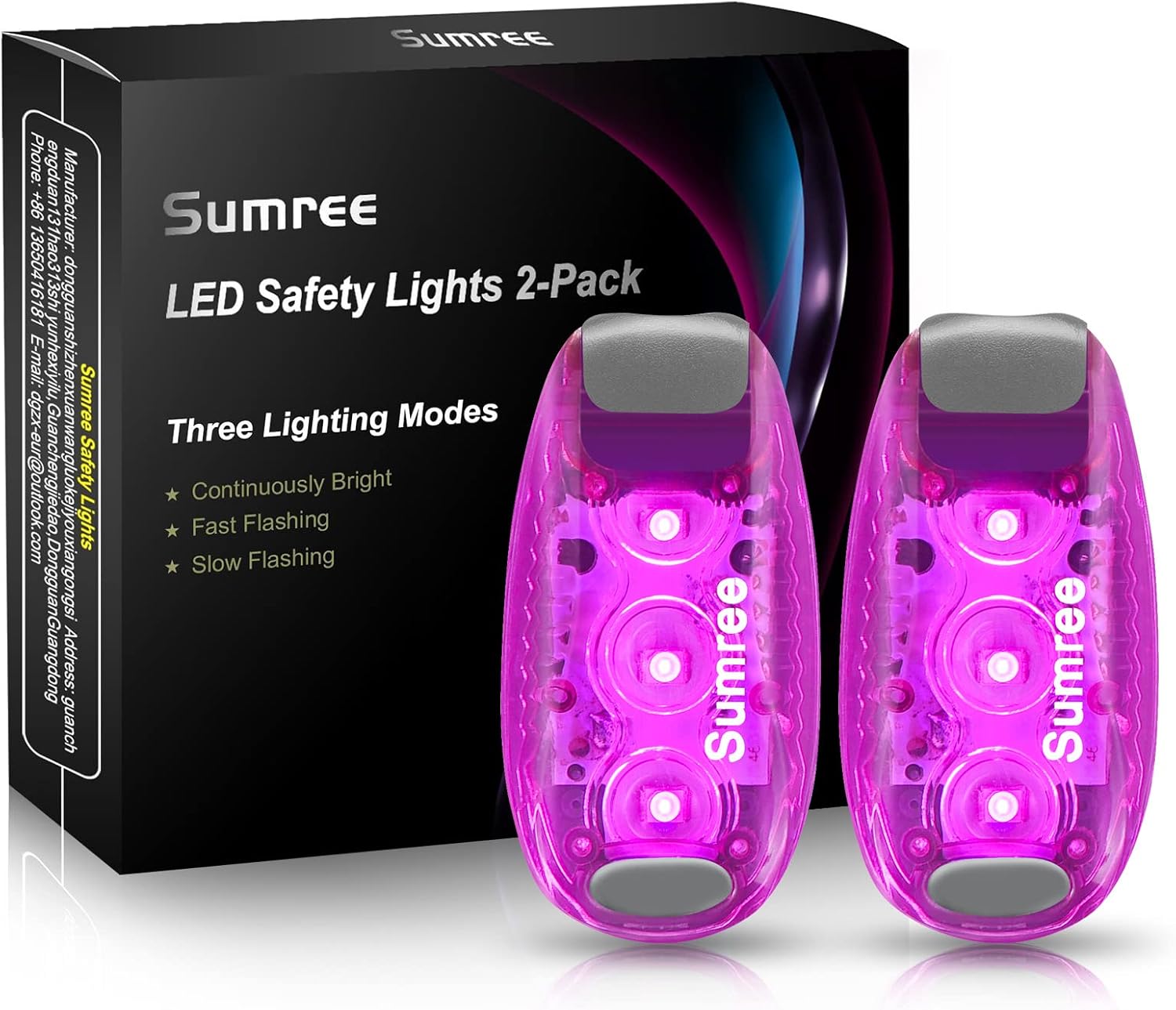 LED Flashing Light School Bag Safety Light Set of 2 Clip Safety Light Pram Light Running Light Pet Light for Children Backpack, Dog Light Pendant, Cats, Joggers, Prams