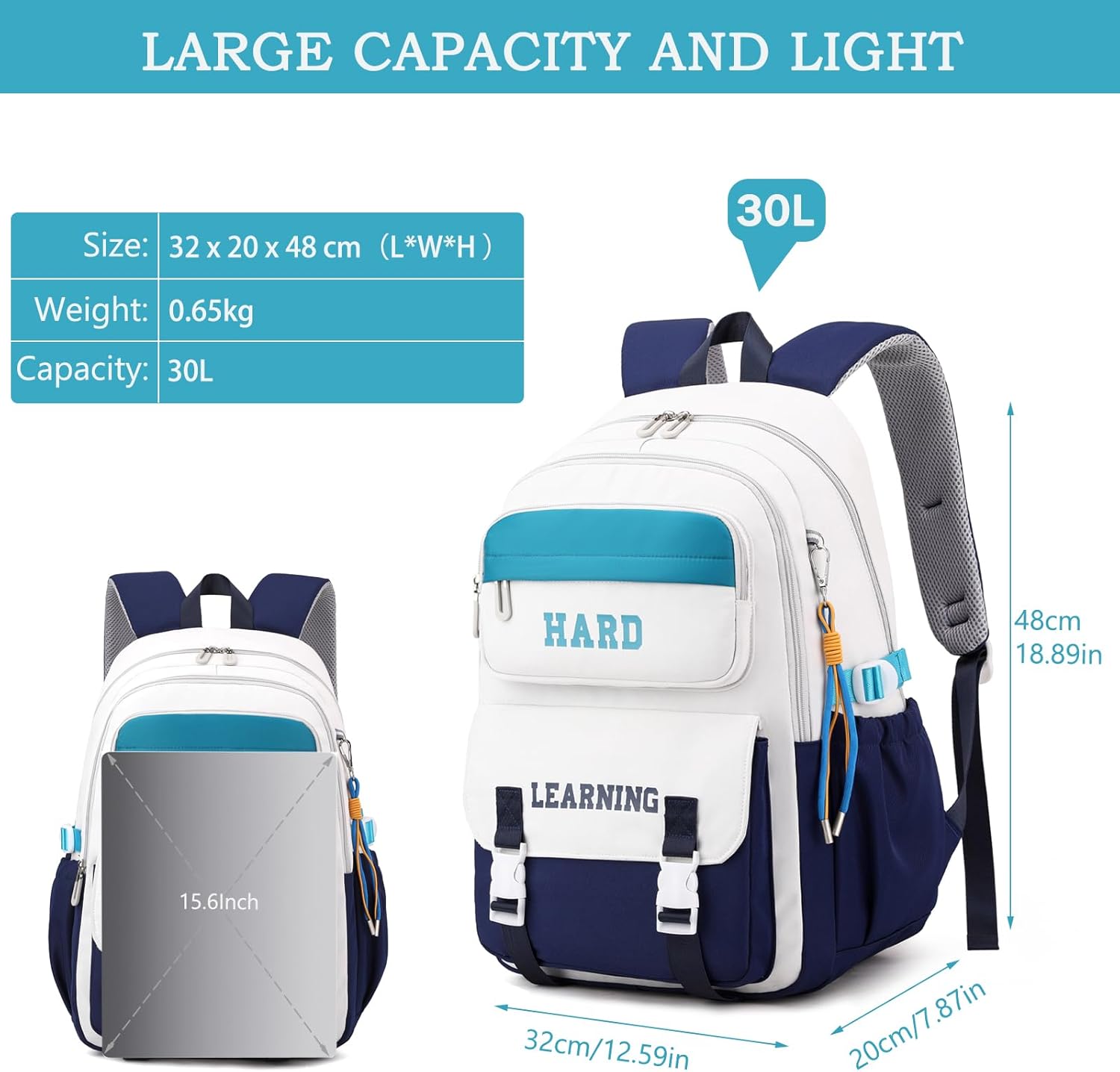 School Backpack Girls Teenager Backpack School Bag Boys Multi Bag Waterproof School Bag Backpack Daypacks Large Backpack for Girls Women School Bag – Bild 2